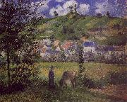 Camille Pissaro Landscape at Chaponval oil painting reproduction